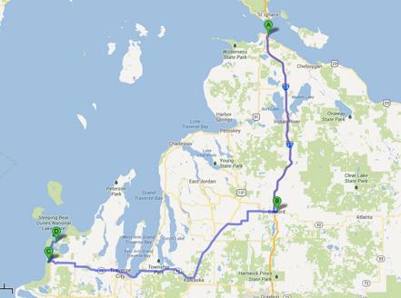 Mackinaw City to Gaylord to Empire