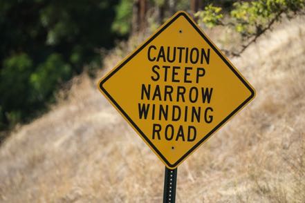 Steep Narrow Winding