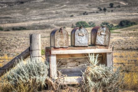 Three Old Mailboxes