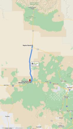 Map to Canyon Motel and RV
