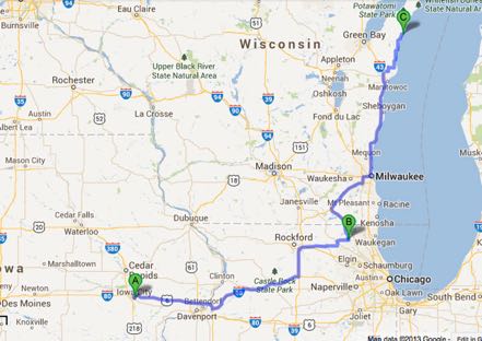 Iowa City to McHenry to Algoma