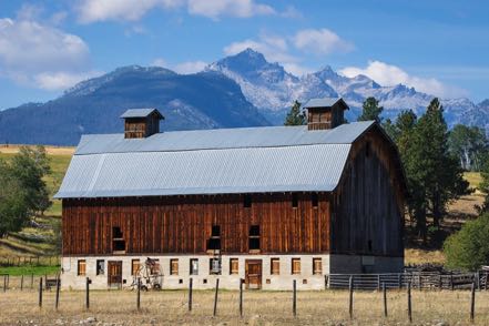 Barn and Mountain