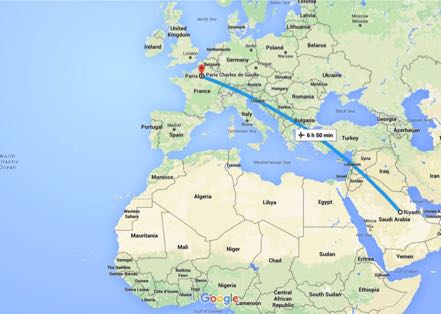 Riyadh to Paris