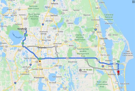Apopka to Merritt Island