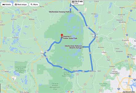 Okefenokee Swamp Park to Stephen C. Foster State Partk